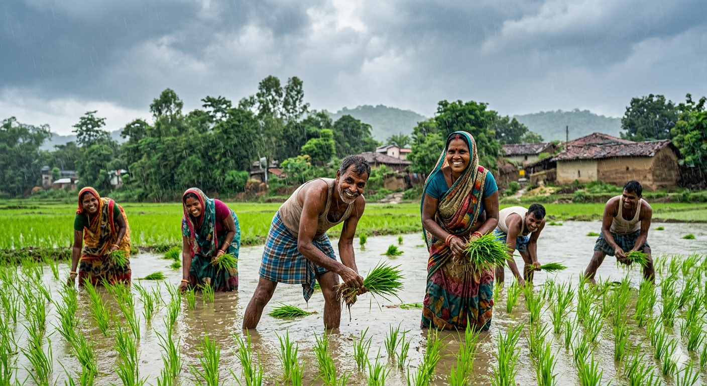 झमाझम बारिश से खिले किसानों के चेहरे, कृषि कार्यों में आई तेजी